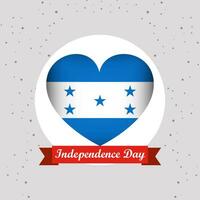 Honduras independencia día con corazón emblema diseño vector