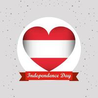 Austria Independence Day With Heart Emblem Design vector