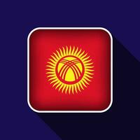 Flat Kyrgyzstan Flag Background Vector Illustration