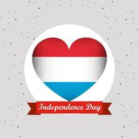 Luxembourg Independence Day With Heart Emblem Design vector