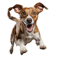 AI generated Greyhound dog running pose on transparent background. Front view close up. png