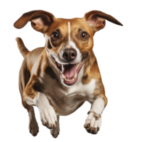 AI generated Greyhound dog running pose on transparent background. Front view close up. png