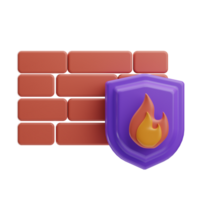 Safe Payment Object Firewall 3D Illustration png