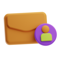 virtuel assistant objet email 3d illustration png