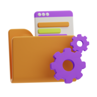 virtuel assistant objet base de données 3d illustration png