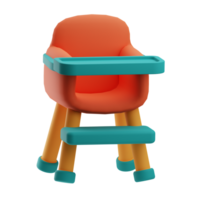 Daycare Object High Chair 3D Illustration png