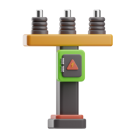 Electrical Tools Object Electric Pole 3D Illustration png