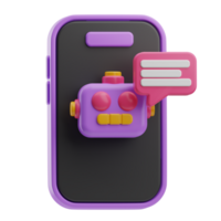 E-Commerce and Shopping Object Chat Bot 3D Illustration png