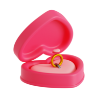 3d ilustración enamorado mano anillo regalo, San Valentín día png
