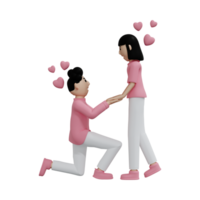 3D rendering of a cartoon couple character, bringing a lively and expressive image to life png