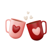 acuarela clipart presentando un café taza adornado con corazones a transmitir un contento San Valentín día tema png