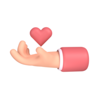 3D illustration Valentine hand ring gift, Valentine's Day png