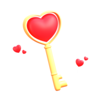 Produce a 3D illustration of an open heart-shaped padlock. png