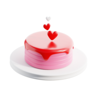 3D illustration of a love-themed cake, featuring elements that evoke a sense of affection and celebration png