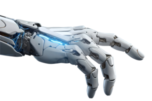 AI generated Robot hand isolated on transparent background, clipping path. png