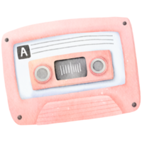 Watercolor music cassette tape png