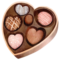 Watercolor chocolate candy box png