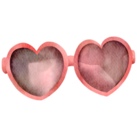 acuarela corazón conformado lentes png