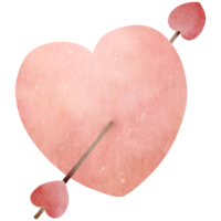 Watercolor heart arrow png