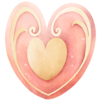 Watercolor vintage heart png