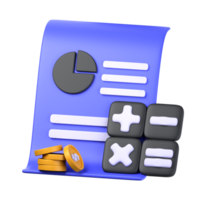 finance calculation 3d illustration object. 3d finance calculation of finance concept. Cartoon minimal style. 3d finance vector render icon illustration. png