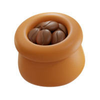 Coffee Beans Bag 3D illustration png