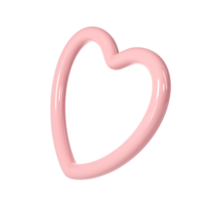 3d pink glossy heart love frame transparent illustration. Suitable for Valentine day, Mother day, Women day, wedding, sticker, greeting card. February 14th png