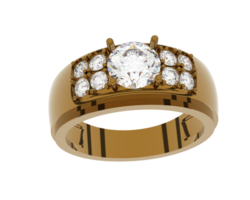 Diamond ring isolated on background. 3d rendering - illustration png