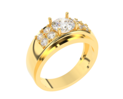 diamant ring geïsoleerd Aan achtergrond. 3d renderen - illustratie png