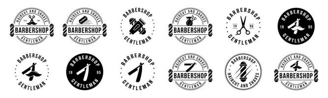 barbería logo diseño vector, editable y redimensionable eps 10 vector