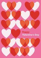 Valentines Day greeting card with modern geometric background. Stock illustration vector