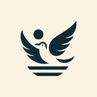 Pigeon icon. Bird symbol. Flat design style vector illustration