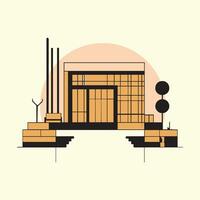 arquitectura de moderno ciudad. vector ilustración en plano estilo Bauhaus diseño.