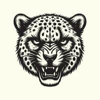 Cheetah head for tattoo or t-shirt design. Vector illustration