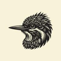 Vector illustration of a bird in the style of engraving.