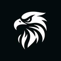 Eagle head logo template vector icon illustration design isolated on black background