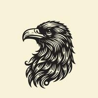 Eagle head vector illustration. Tattoo design element isolated on white background.