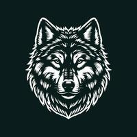 Wolf head logo template vector illustration. Isolated on black background.