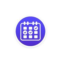 calendar, schedule vector icon with check marks