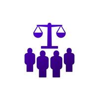 class action icon, collective legal case vector