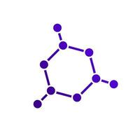 molécula vector icono, hexágono estructura