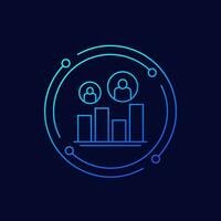 customer segmentation icon, linear vector design