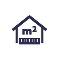 building, house size icon on white vector