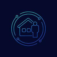 landlord or house owner icon, linear design vector