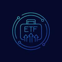 ETF portfolio growth icon, exchange traded funds, linear design vector