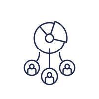 customer segmentation line icon, vector