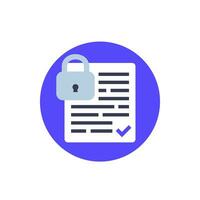 document protection and data security vector icon