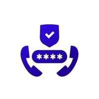 Encrypt phone calls icon, vector