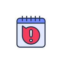 warning icon with a calendar on white vector