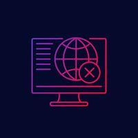 disconnect, offline, no access to network line icon vector